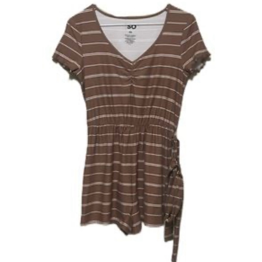 SO Brown Striped Jumpsuit